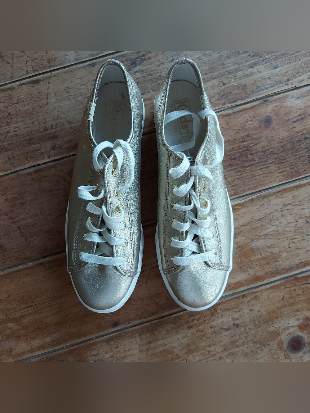 Keds Kids Metallic Gold Slip-On Sneakers size 7.5